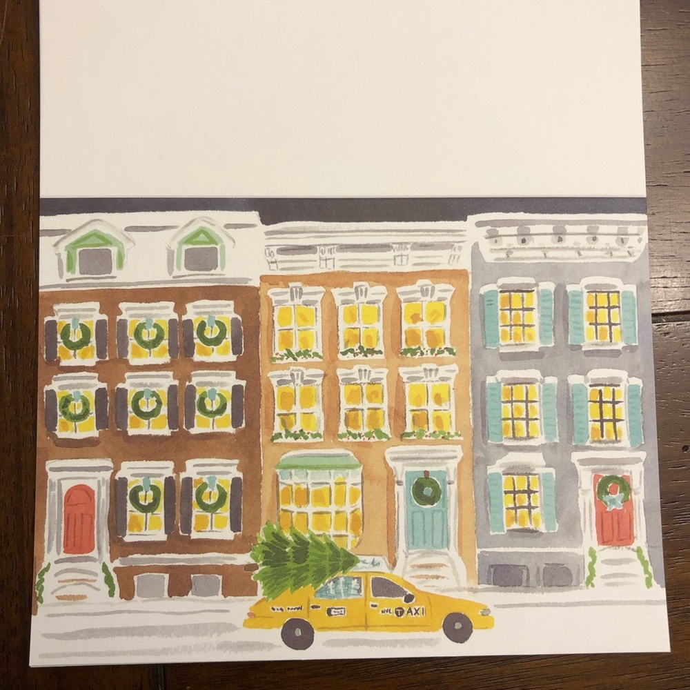 (8) Tiffany Christmas Cards with matching envelopes and box - Taxi in the City - Picture 5 of 8